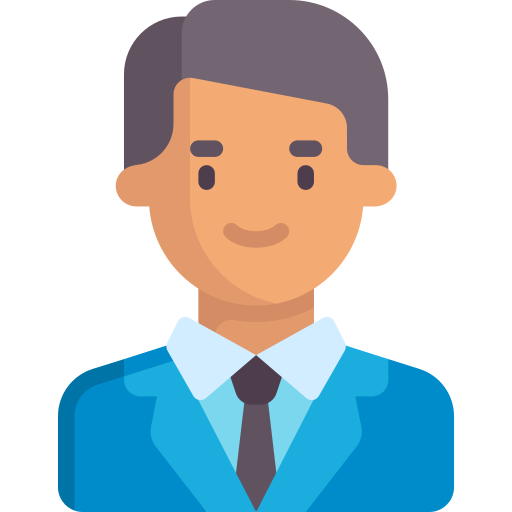 man giving information